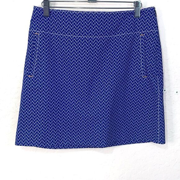 Annika Golf Skort Womens 4 Purple White Side Zip Pocket Abstract Geometric sport - Picture 1 of 10